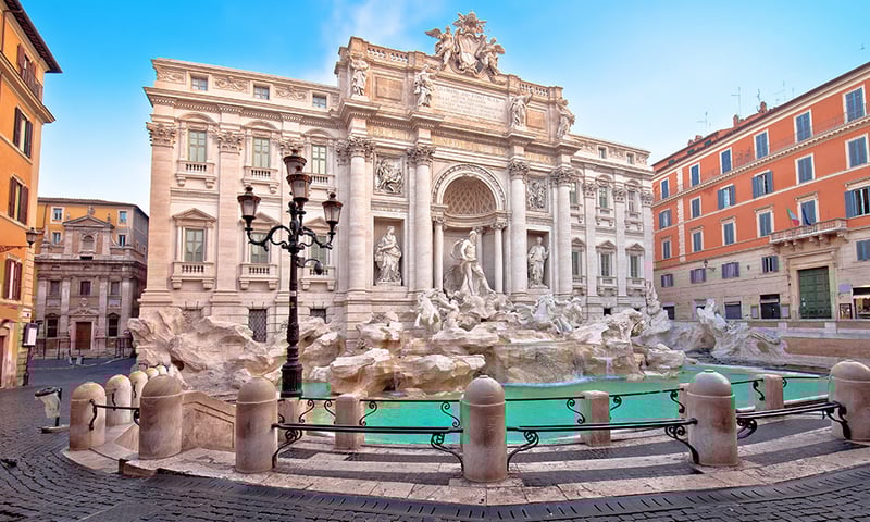 Throw a coin in the Trevi Fountain, all itineraries.