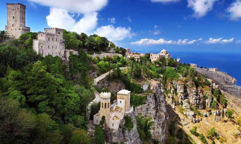Wind your way through medieval villages to the hilltop town of Erice.