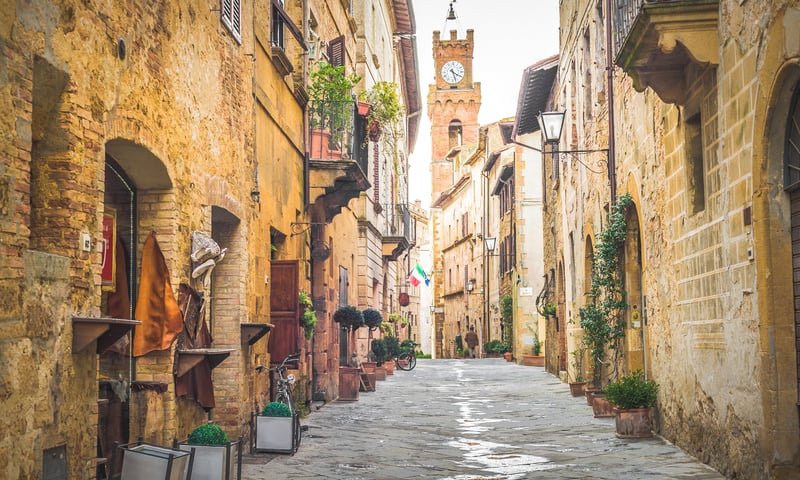 Stroll through the streets of Pienza, Italy.