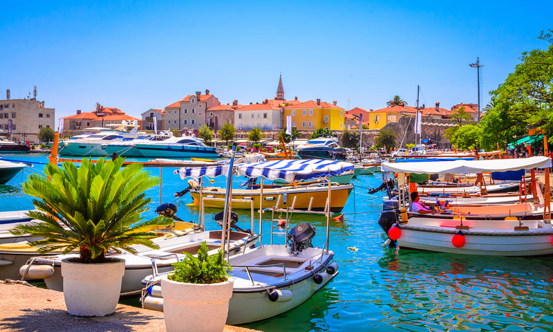 The port of Budva, Montenegro.