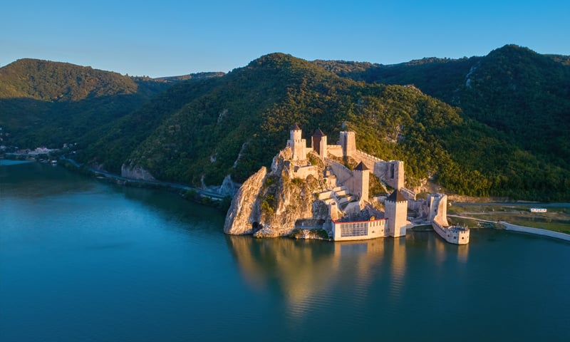 The impressive Fortress of Golubac, 4km from the current town of Golubac, Serbia.
