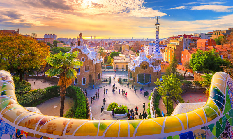 Discover Parc Guell's unique architecture during leisure time in Barcelona, Spain.