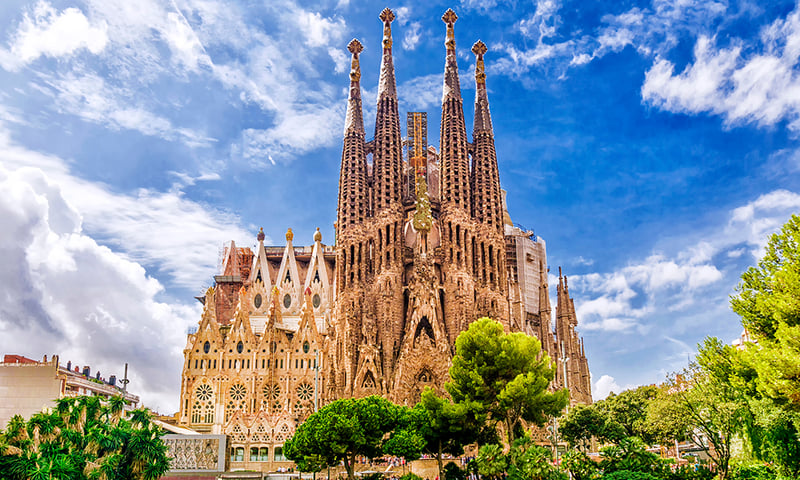 Barcelona's unfinished Sagrada Familia is an architectural masterpiece by Antoni Gaudi.