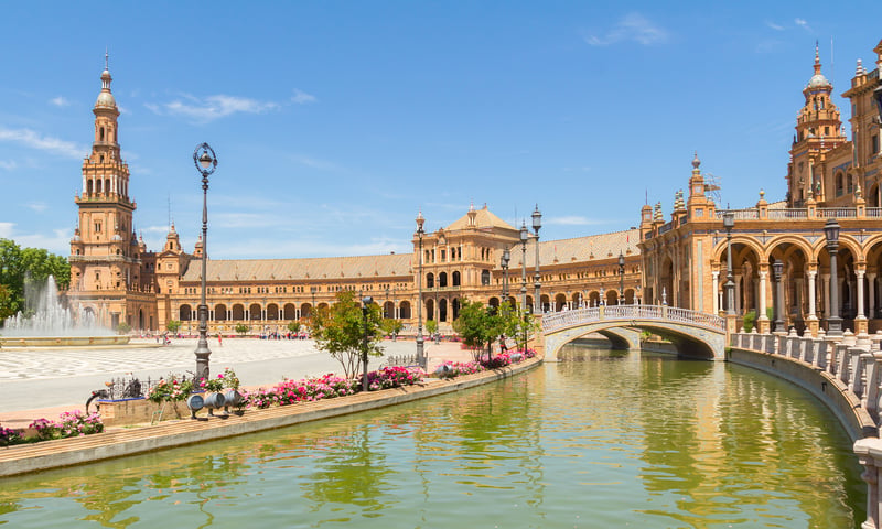 Explore the Plaza de Espana while in Seville, Spain.