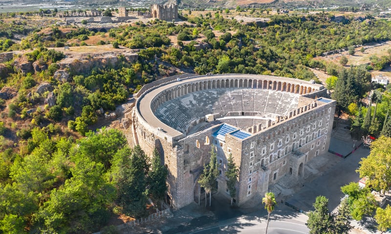 The ancient Aspendos Roman Theatre in Türkiye.