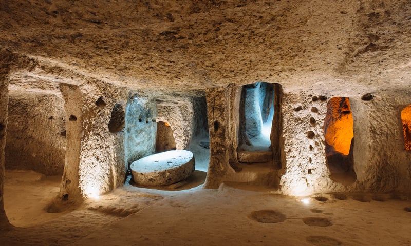Enjoy an underground city tour in Cappadocia, Türkiye.