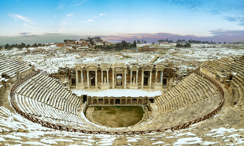 The ruins of Hierapolis in Pamukkale, a town in western Türkiye.