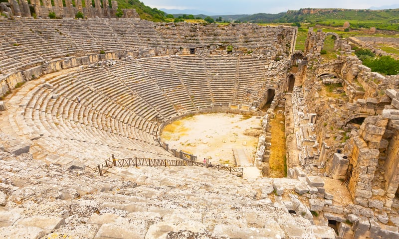 Roman Theater in Perge, Türkiye.