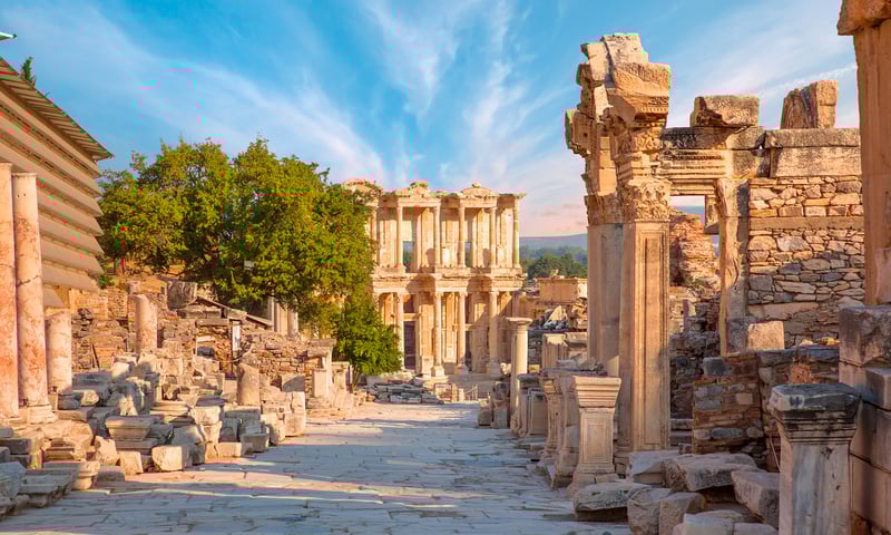 The Celsus Library is a focal point of ancient Ephesus, optional shore excursion, Itinerary 1 & 3.