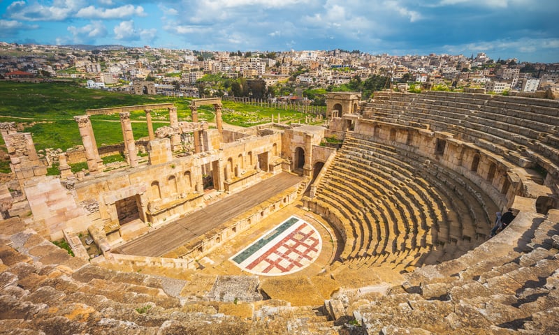 The Theatre at Jerash, Jordan, gives visitors an insight into life in the Roman Empire.