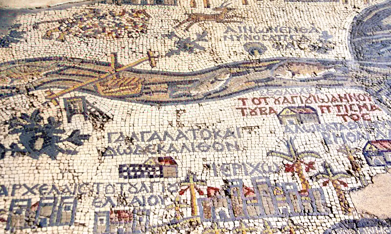 See the oldest mosaic map of the Holy Lands at Madaba, Jordan.