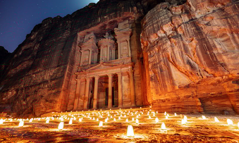 Stay back after dark at Petra for an amazing light and sound experience (optional activity).