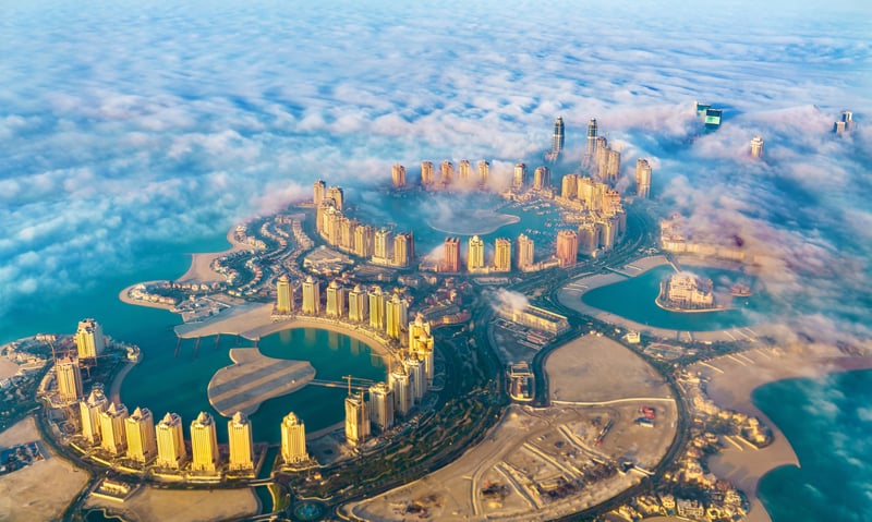 The Pearl-Qatar island in Doha, Qatar.