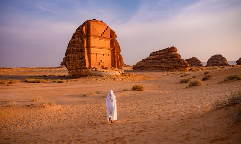 Walk among the ruins at Hegra, Saudi Arabia. (Itinerary 2 only)