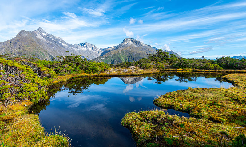 Take in the views of New Zealand’s Fiordland National Park.