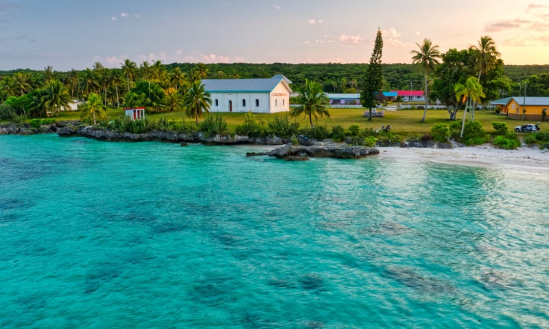 The clear turquoise waters of New Caledonia offer an enticing entry to the region.