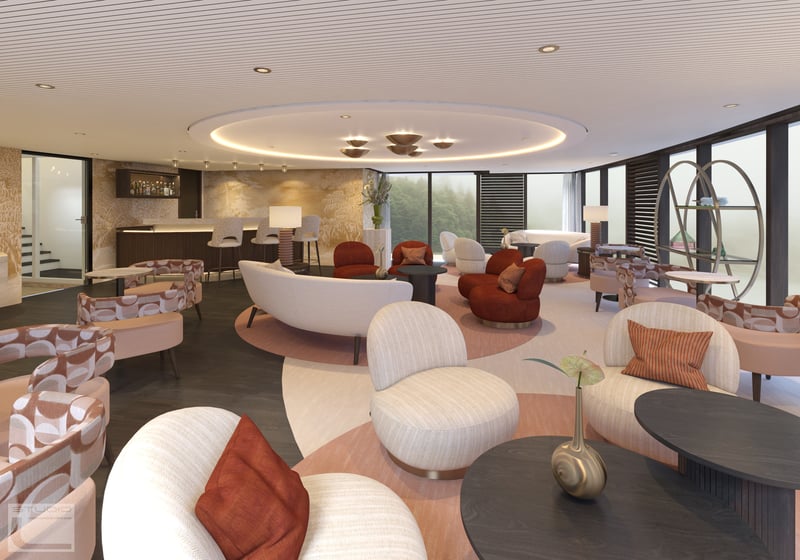 The Amadeus Club onboard Amadeus Aurea (Nov 2026, render).