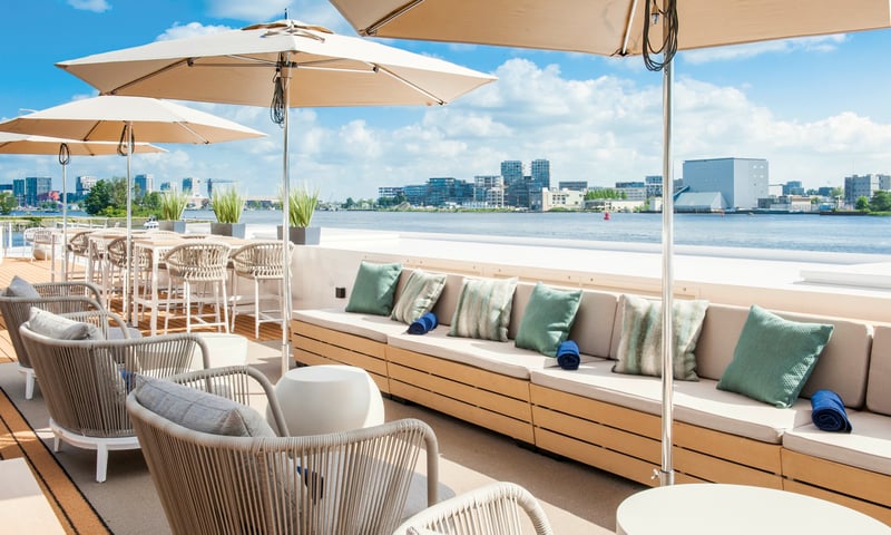 Relax in the SunDeck Lounge aboard the Amadeus ship.