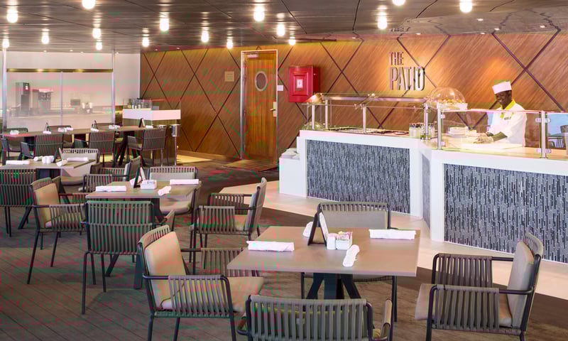 Enjoy an informal snack or meal at The Patio aboard Azamara Pursuit.