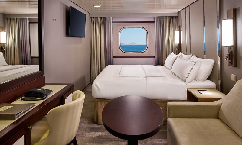 A sea view awaits when you upgrade to an Oceanview Stateroom, Azamara Onward.