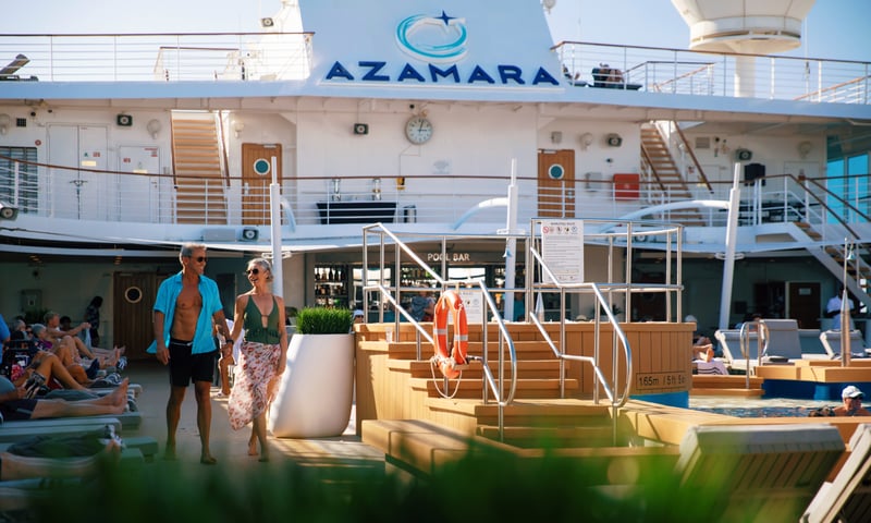 Relax on the Pool Deck aboard Azamara Quest.
