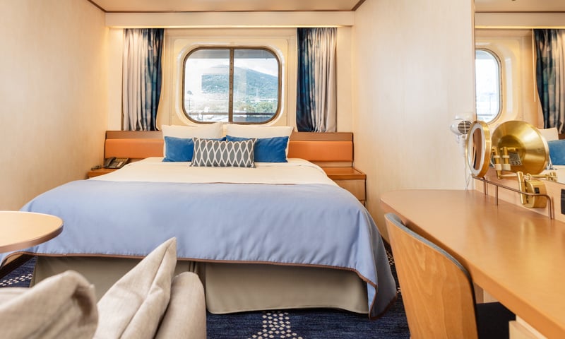 Upgrade to an Exterior Unobstructed Cabin  onboard Celestyal Journey.