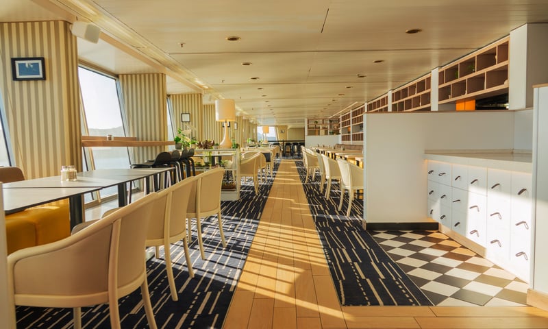 Dine in a relaxed buffet at Taverna Restaurant onboard Celestyal Journey.