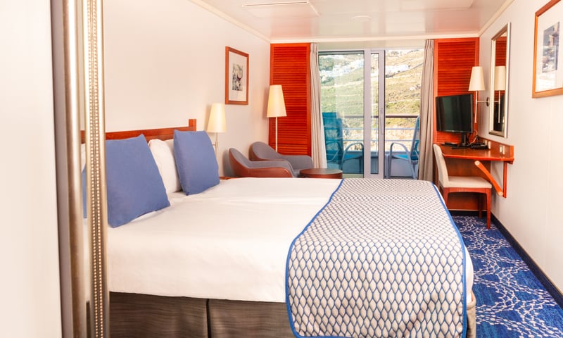 Upgrade to a Balcony Cosmos Cabin aboard Celestyal Discovery.