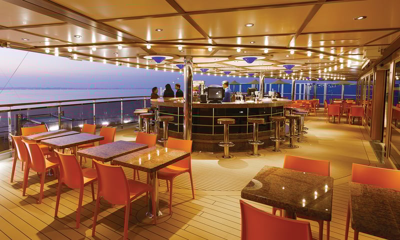 Enjoy the ocean breezes from the Stella del Sud bar, Costa Diadema.