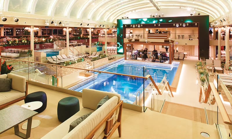 The Beach Club is an adults-only area onboard Costa Smeralda, Itinerary 1.