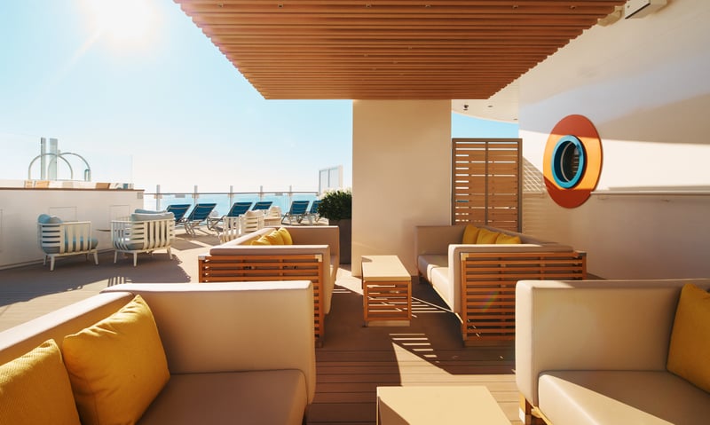 Spend a bit of time with friends at the infinity Terrace onboard Costa Toscana.