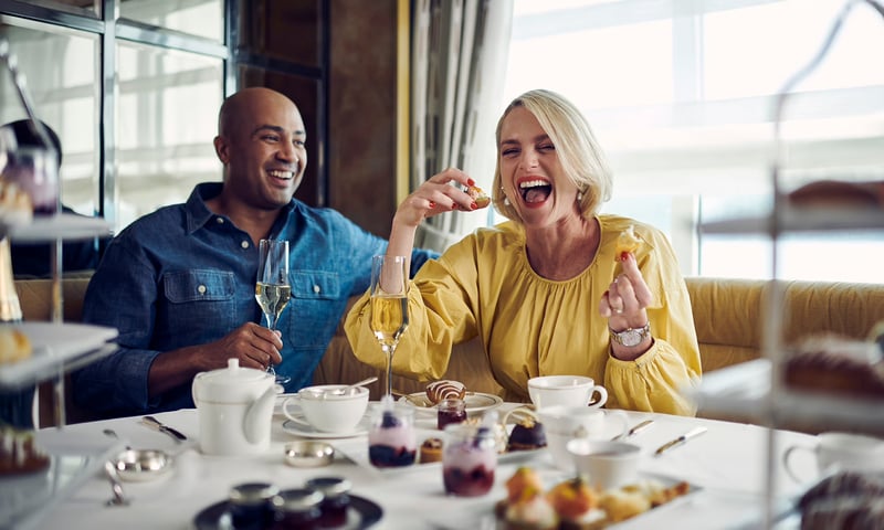 Enjoy afternoon tea daily onboard Queen Mary 2.