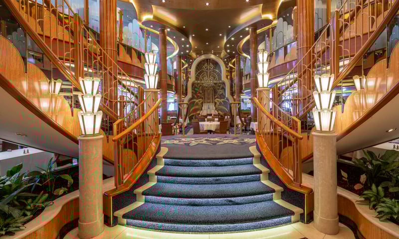 Dine in style at Cunard Queen Elizabeth's main restaurant, Britannia Restaurant.