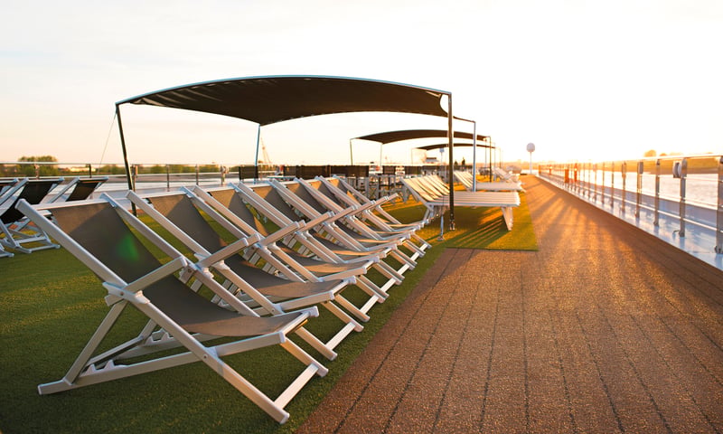 Take in the sceneray from your Emerald Star-Ship's sun deck.