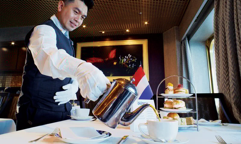 Don't miss the sumptuous onboard high tea each afternoon.