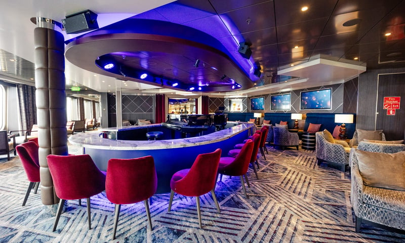 The Piano Bar onboard Holland America's Volendam.