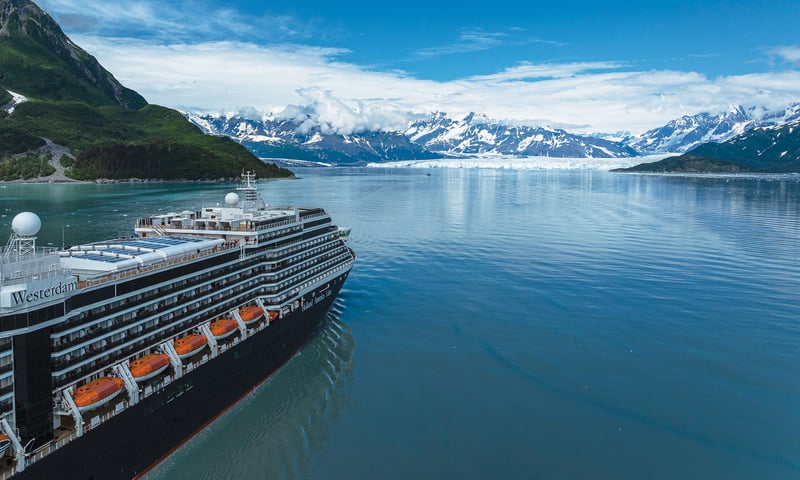 Board Holland America's Westerdam or Nieuw Amsterdam to enjoy Glacier Bay's stunning sights.