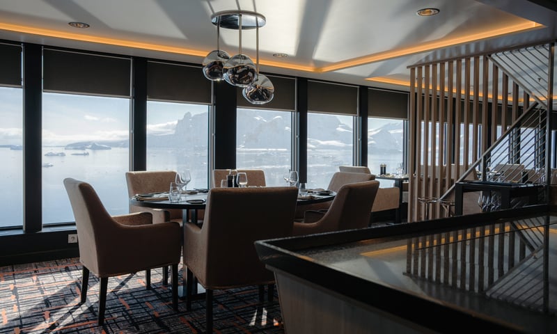 Enjoy the comfort of the Lindstrom Restaurant on an HX expedition. (Charges may apply)