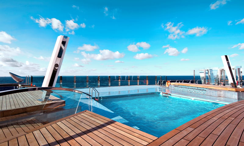 Cool off on the pool deck aboard the MSC Divina ship (Itinerary 2 - 2027 dates).