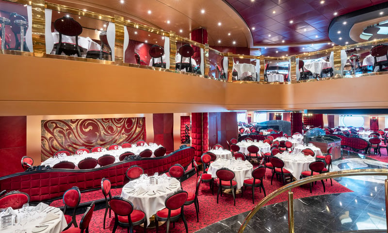Taste delicious meals onboard MSC Fantasia, starting at Red Velvet Restaurant.