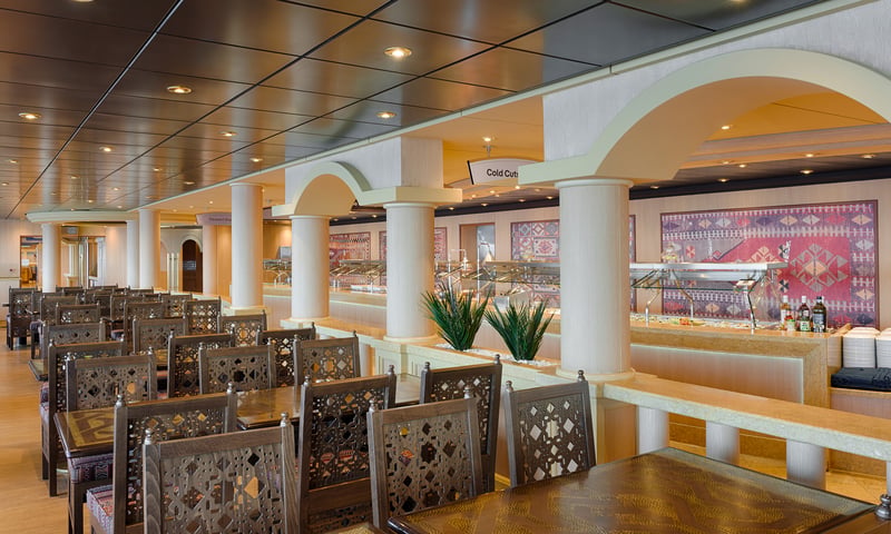 Sahara Cafeteria is a complimentary buffet area onboard MSC Magnifica.