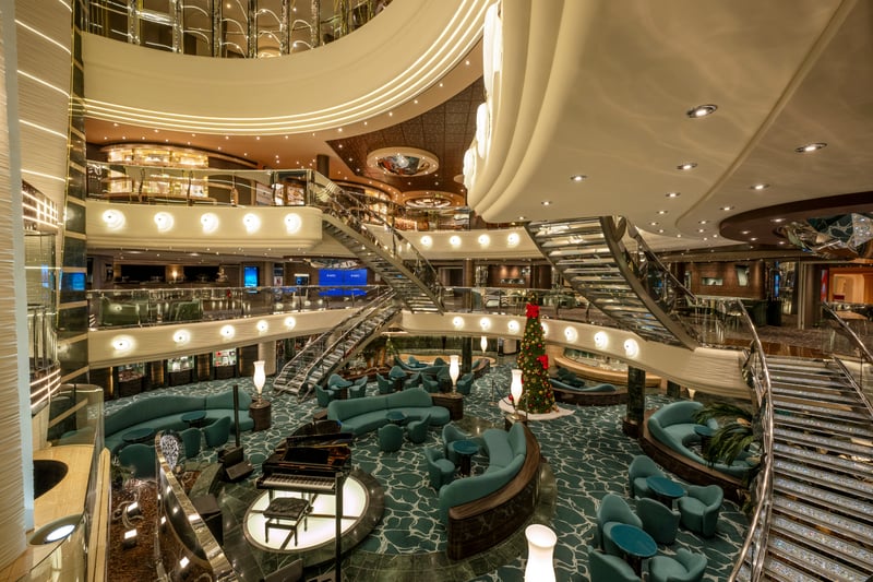 The imposing Atrium onboard MSC Preziosa.