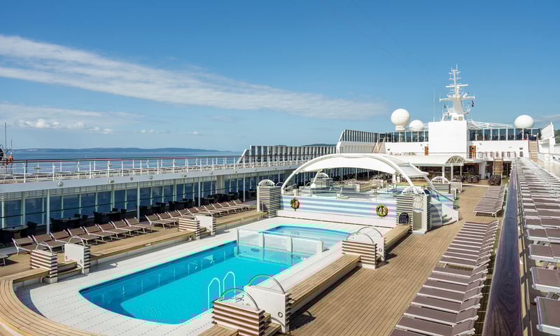 Take a refreshing dip in the pool while cruising onboard MSC Sinfonia.