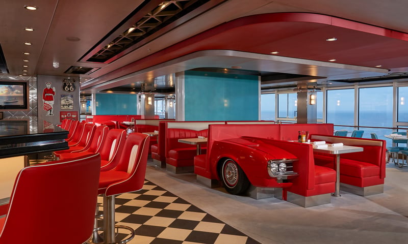 The American Diner is a complimentary Americana-themed venue onboard the Norwegian Joy.