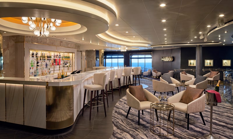 Relax at the Champagne Bar aboard Norwegian Cruise Line's Norwegian Spirit.
