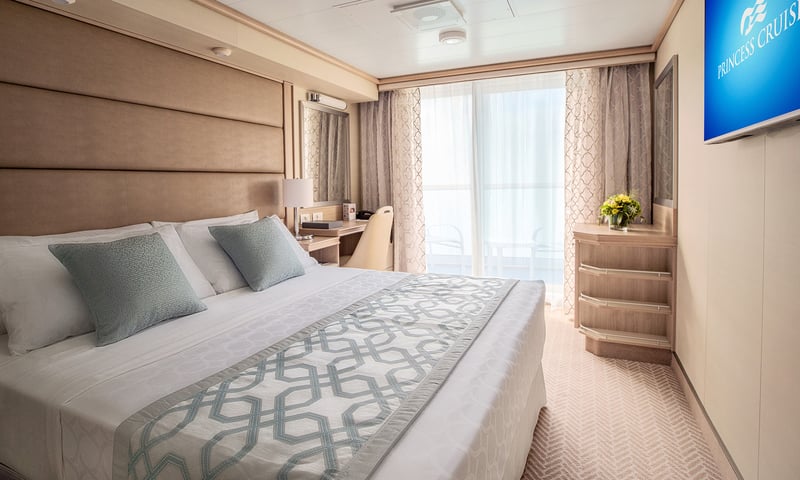 Elevate your onboard experience with a Balcony cabin, Enchanted Princess, charges apply.