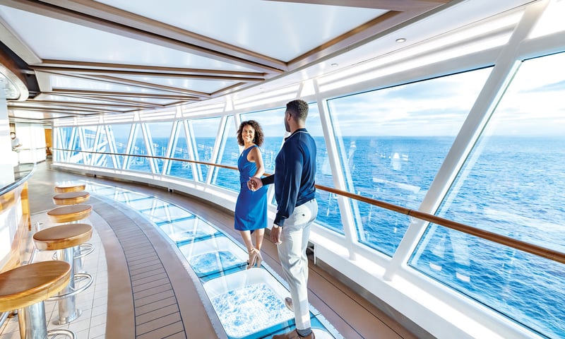 Discover the glass-bottomed Seawalk, offering panoramic views aboard Enchanted Princess.