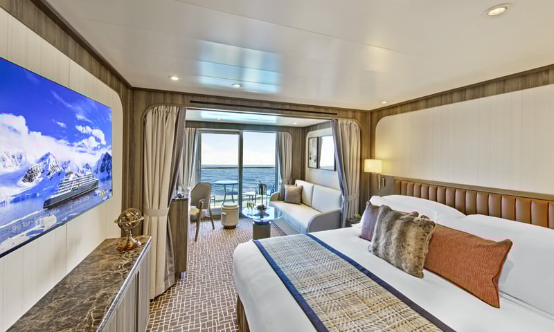 Stay in a Veranda Suite onboard Seabourn Pursuit.