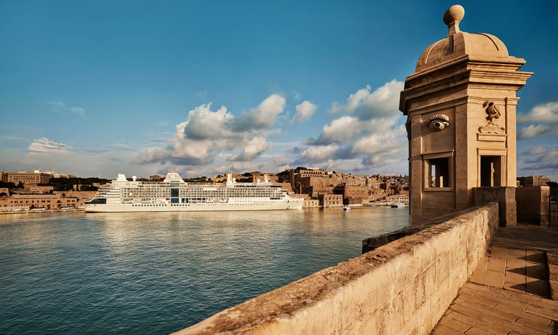 Silver Nova docks overnight in Malta's iconic harbour.