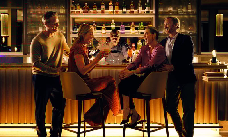 After a day of exploring, enjoy a drink with friends onboard Silver Dawn.